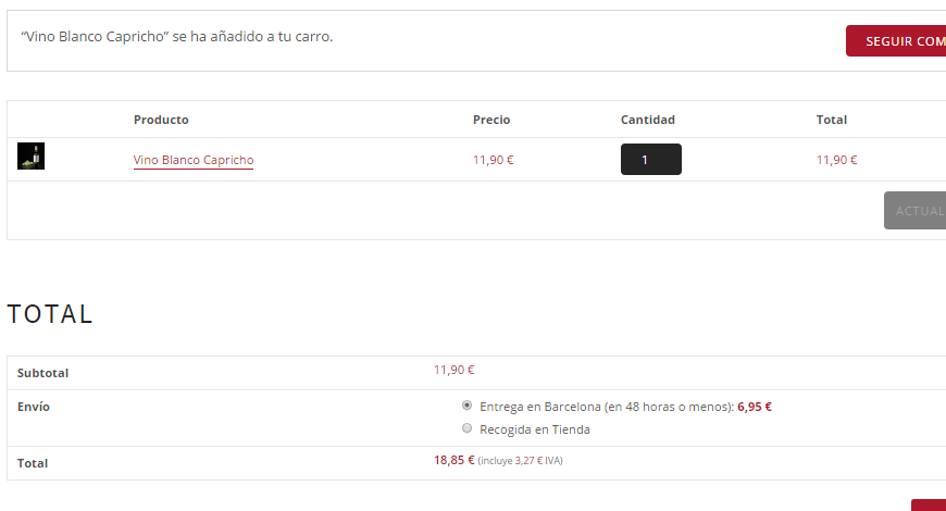 Xarcuteria Ferran - Woocommerce - carrito